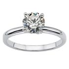 Diamonart Womens 1 1/10 Ct. Round White Cubic Zirconia Sterling Silver Engagement Ring