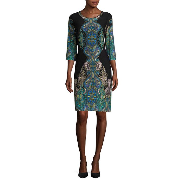 Ronni Nicole Multi-scroll Print Shift Dress