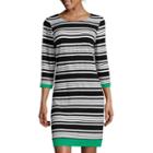 Ronni Nicole 3/4-sleeve Stripe Shift Dress