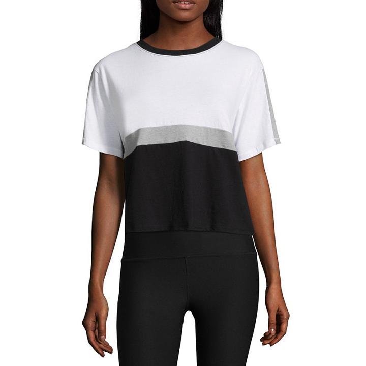 Flirtitude Colorblock Cropped Tee - Juniors