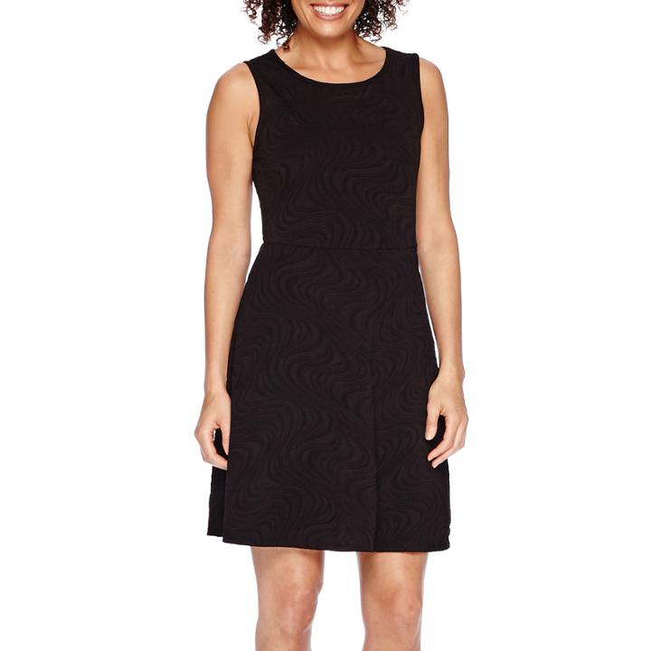 R & K Originals Sleeveless Swirl Knit Fit-and-flare Dress