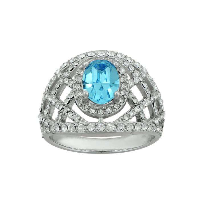 Crystal Sterling Silver Ring