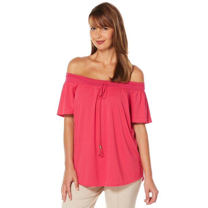 Rafaella Short Sleeve Scoop Neck Jersey Blouse