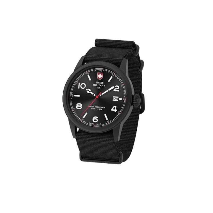 Swiss Military By Charmex Vintage Mens Black Strap Watch-78335 8 F