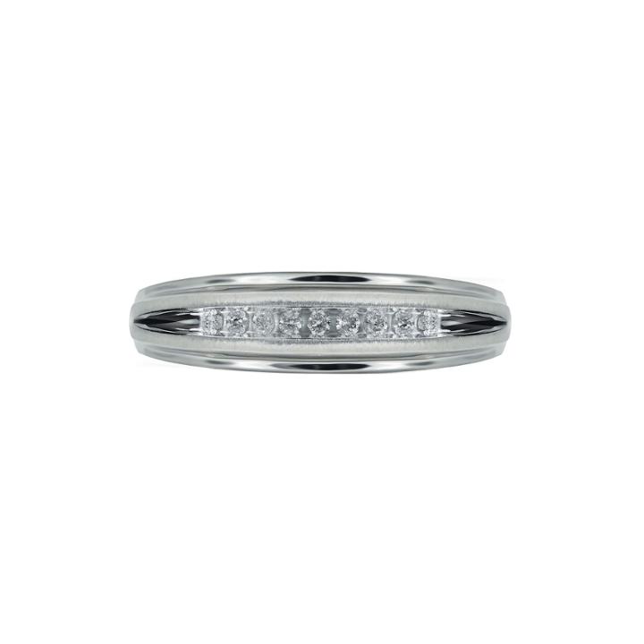 Mens 1/10 Ct. T.w. Diamond 10k White Gold 9-stone Ring