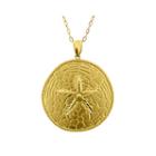 10k Yellow Gold Textured Sand Dollar Pendant Necklace