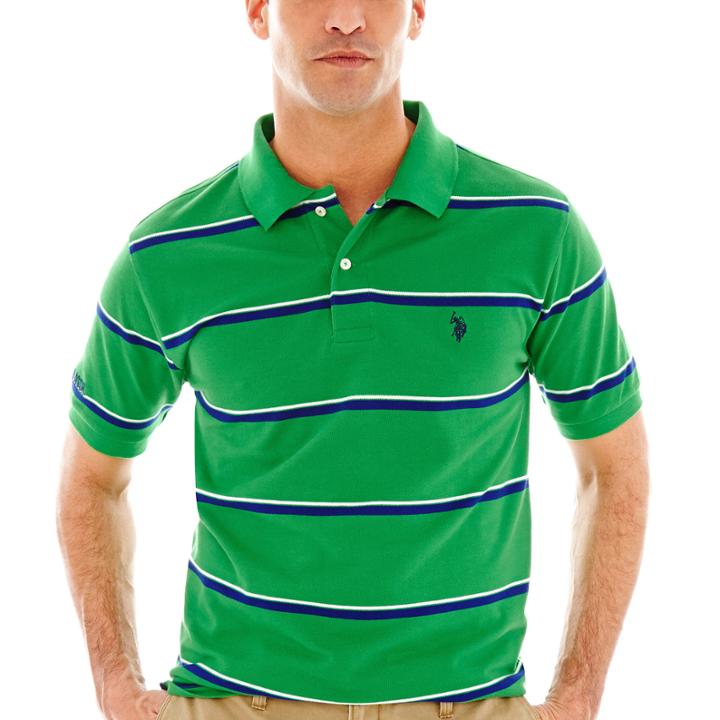 U.s. Polo Assn. Short-sleeve Fine-striped Piqu Polo