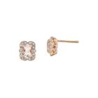 Oval Genuine Morganite And 1/10 Ct. T.w. Diamond 14k Rose Gold Stud Earrings