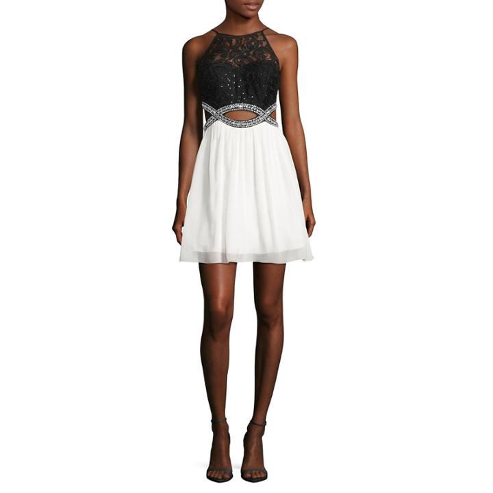 Speechless Sleeveless Lace Evening Gown-juniors