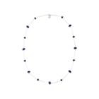 Liz Claiborne Silver-tone Navy Stone Long Strand Necklace