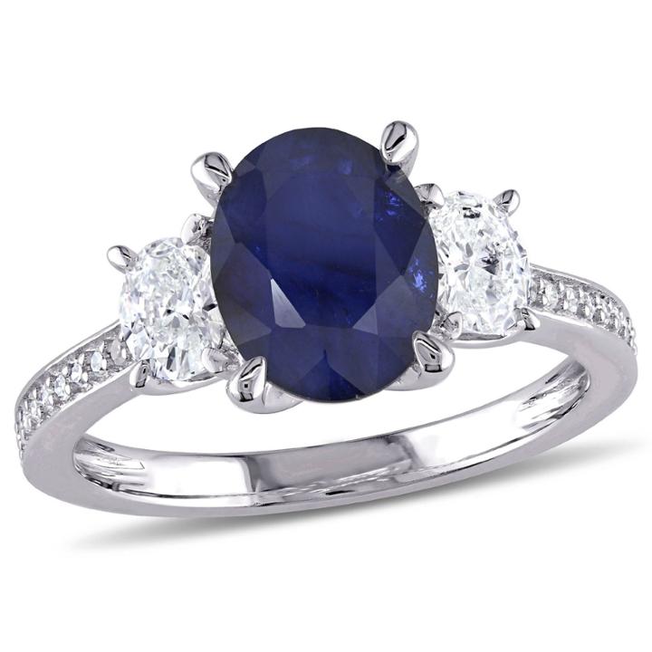 Womens 5/8 Ct. T.w. Blue Sapphire 14k Gold Engagement Ring