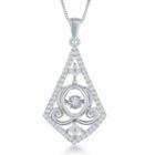 Enchanted Disney Fine Jewelry 1/4 C.t.t.w. Sterling Silver Cinderella Carriage Drop Pendant Necklace