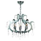 Henna Collection 6 Light Chrome Finish And Clear Crystal Chandelier