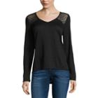 I Jeans By Buffalo 3/4 Sleeve Lace Hacci Top