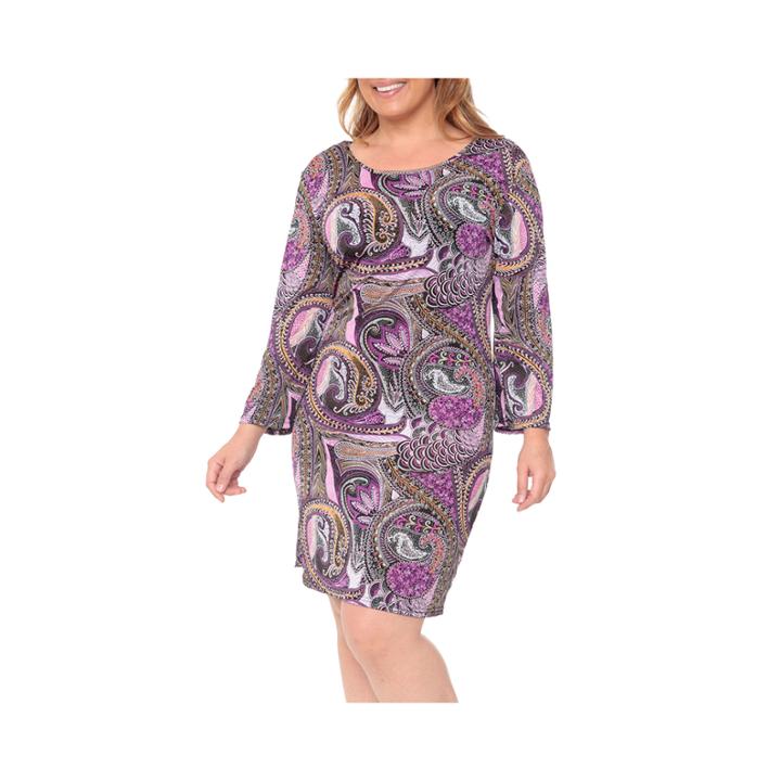 White Mark Joanna Animal Sheath Dress-plus