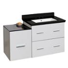 37.75-in. W Wall Mount White Vanity Set For 3h8-in. Drilling Black Galaxy Top White Um Sink