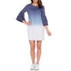 Vivi By Violet Weekend Bell Elbow Sleeve Ombre Shift Dress