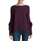 A.n.a Ana Cutout Sleeve Blouse Long Sleeve Crew Neck Woven Blouse