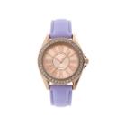 Womens Crystal-accent Purple Strap Watch