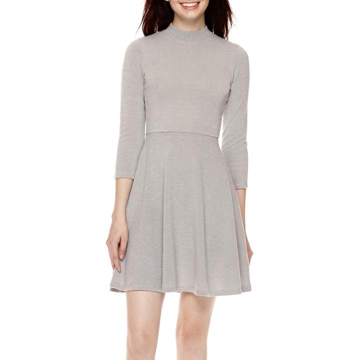 Decree 3/4-sleeve Skater Dress- Juniors