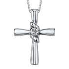 Sirena 1/10 Ct. Diamond 14k White Gold Cross Pendant Necklace