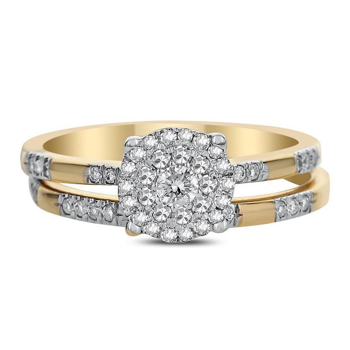 Womens 3/8 Ct. T.w. White Diamond 14k Gold Bridal Set