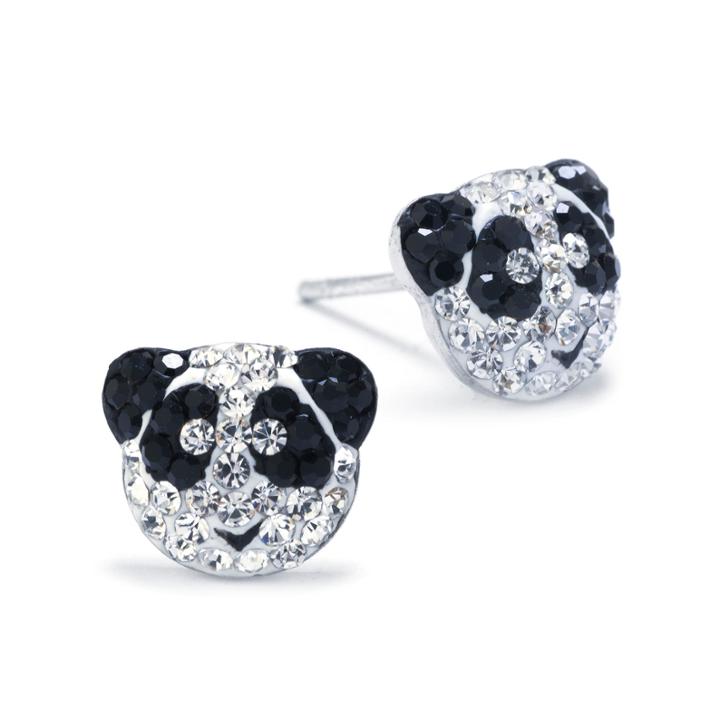 Silver Treasures Round Multi Color Crystal Stud Earrings