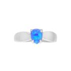 Simulated Blue Opal Sterling Silver Fashion Ring