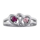 Personalized Sterling Silver Couples Heart Ring