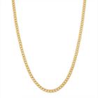 14k Gold Over Silver Solid Curb 16 Inch Chain Necklace
