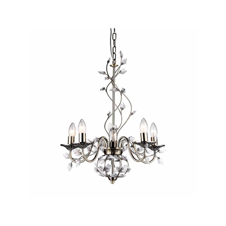 Warehouse Of Tiffany Charlotte 5-light Bronze 20-inch Crystal Branches Chandelier