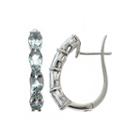 Limited Quantities Genuine Aquamarine Sterling Silver Hoop Earrings