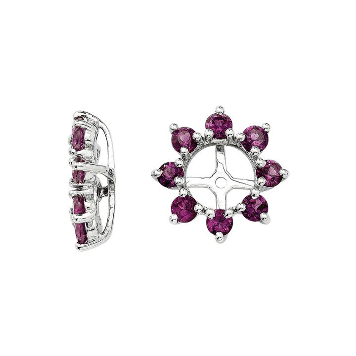 Genuine Rhodolite Garnet Sterling Silver Earring Jackets