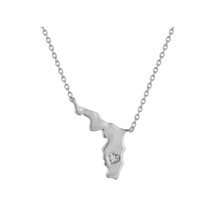 Diamond Accent Sterling Silver Florida Pendant Necklace