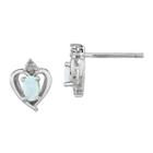 Diamond Accent Lab Created White Opal 10mm Heart Stud Earrings