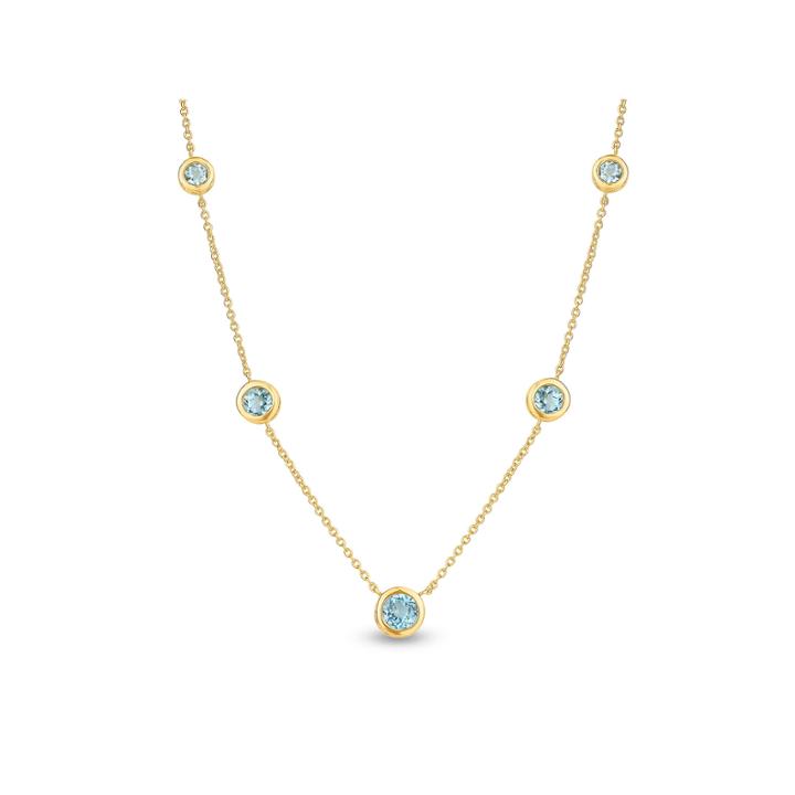 Womens Blue Blue Topaz Sterling Silver Strand Necklace