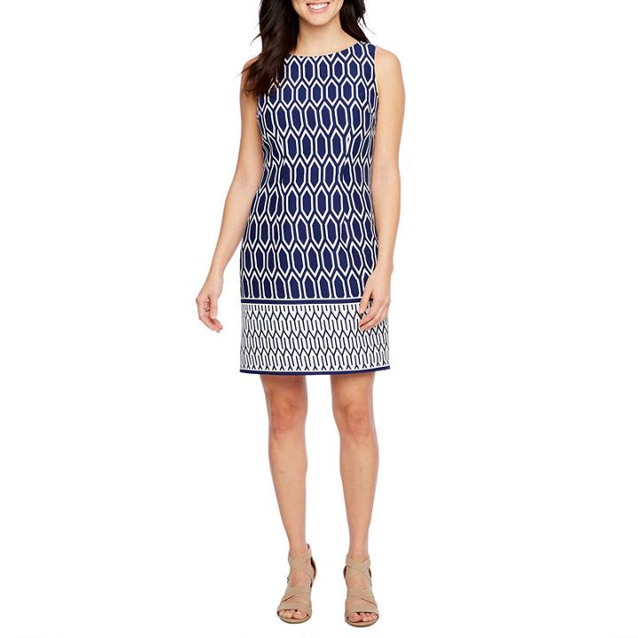 R & K Originals Sleeveless Pattern Sheath Dress