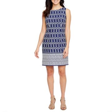R & K Originals Sleeveless Pattern Sheath Dress