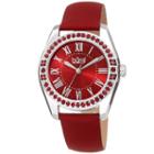 Burgi Womens Red Strap Watch-b-206rd