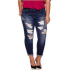 Boutique+ Embroidered Destructed Skinny Jeans - Plus