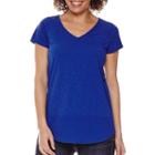 St. John's Bay Short-sleeve Eyelet Lace Mix Media Knit Top - Petite