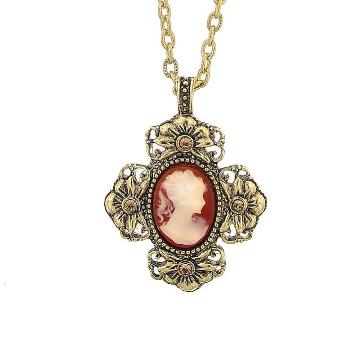 1928 Womens Cameo Pendant Necklace