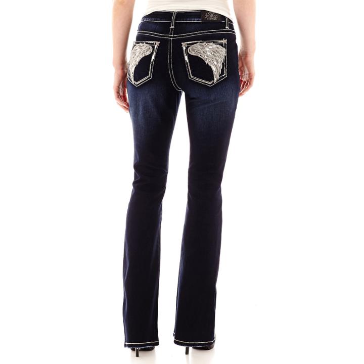 Love Indigo Angel Wing Back Pocket Jeans