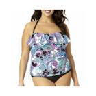St. John's Bay Paisley Print Flounce Tankini Swim Top - Plus