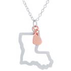 Silver Treasures Louisana State Womens Sterling Silver Pendant Necklace