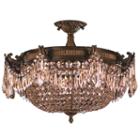 Winchester Collection 4 Light Golden Teak Crystalsemi Flush Mount Ceiling Light