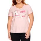 Made For Life&trade; Short-sleeve Breast Cancer Graphic V-neck Tee - Plus