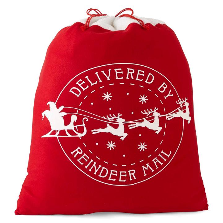 North Pole Trading Co. Christmas Cheer Delivered By Reindeer Santa Bag