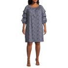 Msk 3/4 Sleeve Beaded Polka Dot Shift Dress - Plus