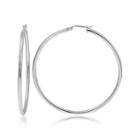 Sterling Silver Tube 50mm Hoop Earrings